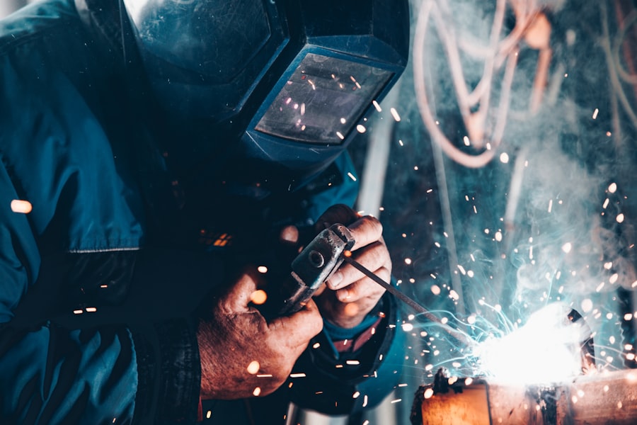 Engineers working in factory